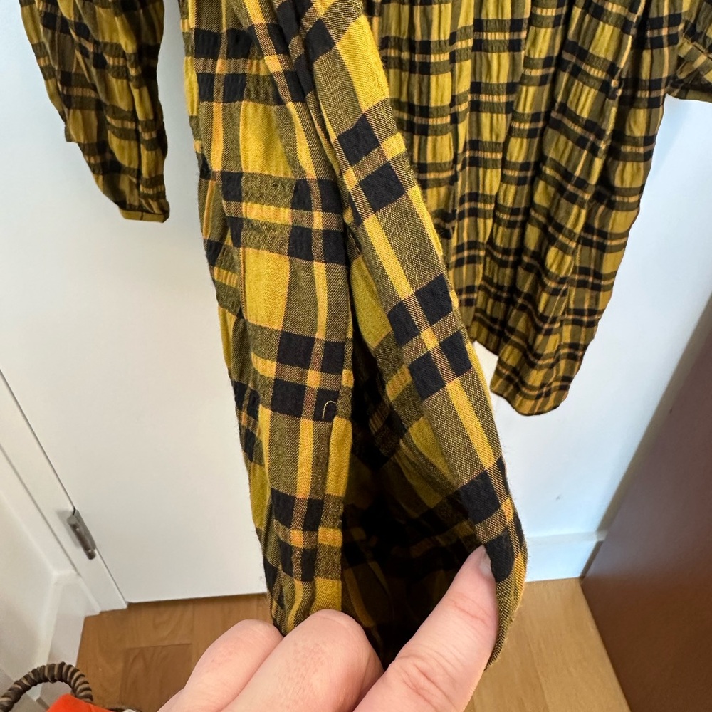 Wray Mini Quinn Dress Gold Plaid Brand New Without Tags - Picture 7 of 10